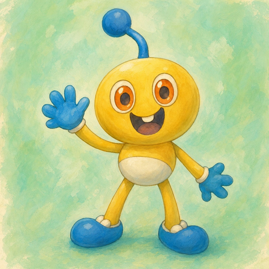 Illustrated version of Yellow Antenna Alien