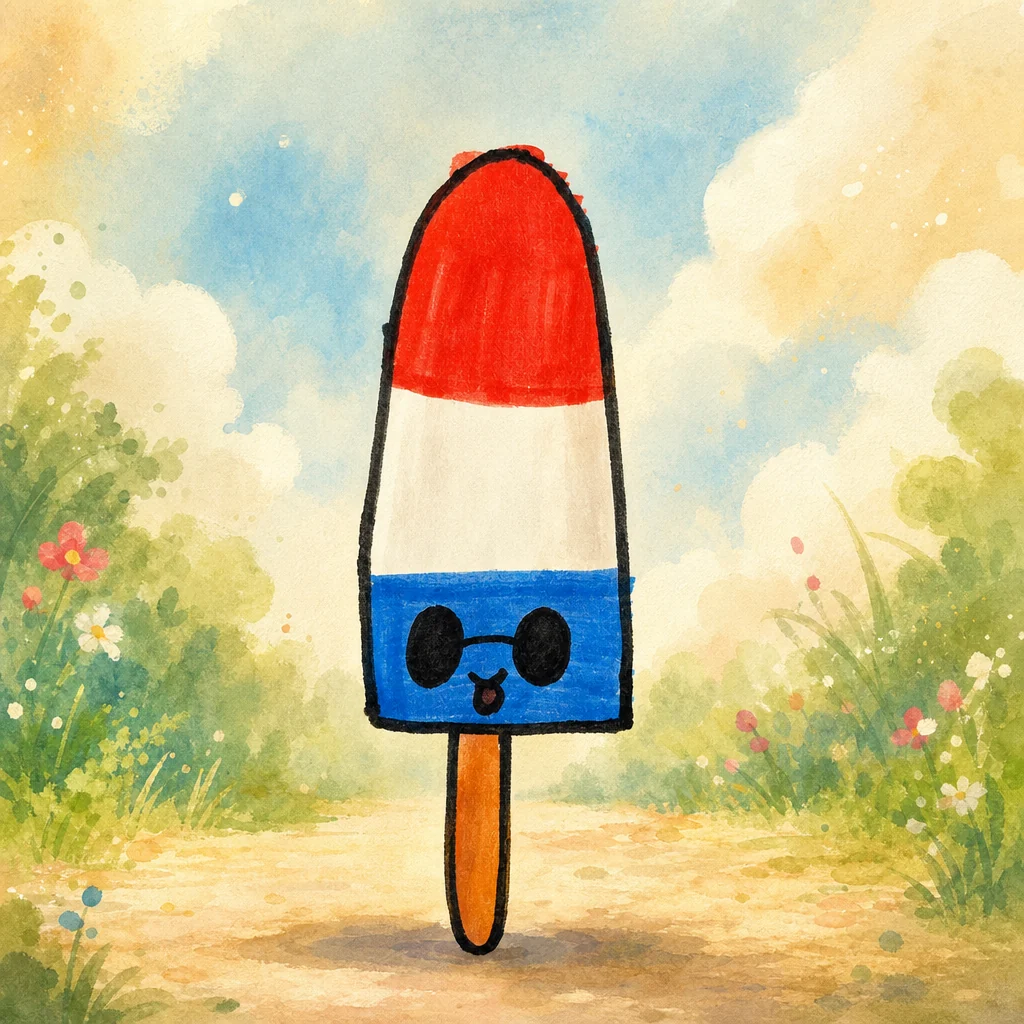 Storybook illustration based on Weston's Patriotic Popsicle