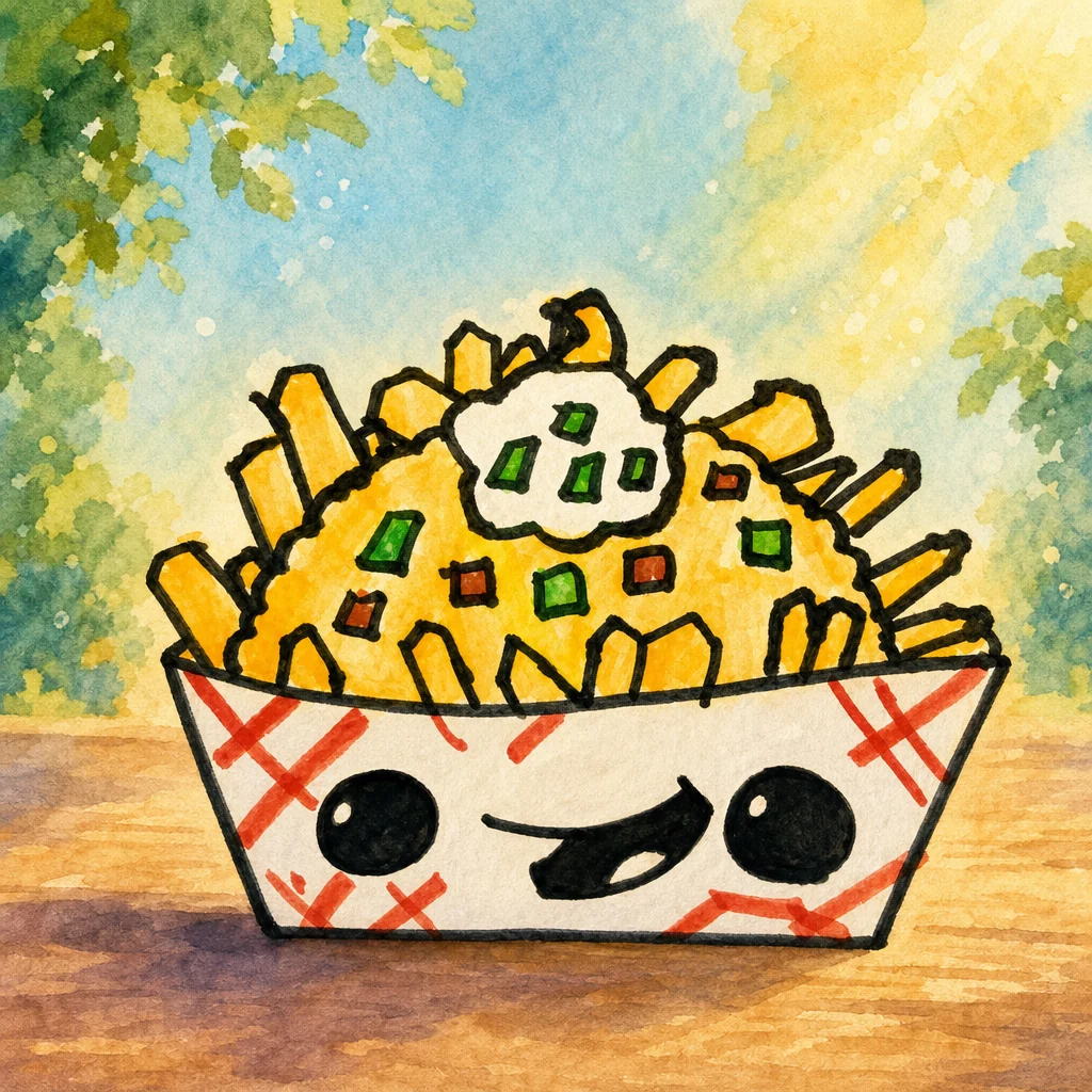 Storybook illustration based on Weston's Happy Loaded Fries